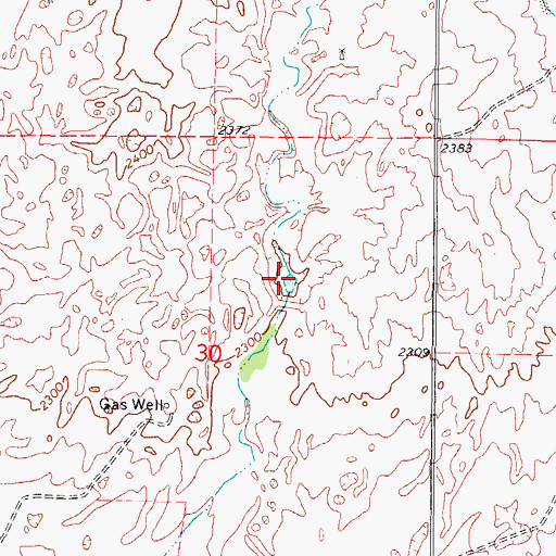 Topographic Map of Barby Number 3 Reservoir, OK
