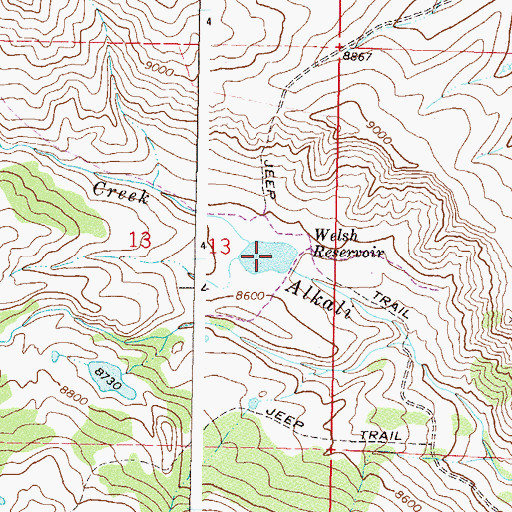 Topographic Map of Welsh Reservoir, CO