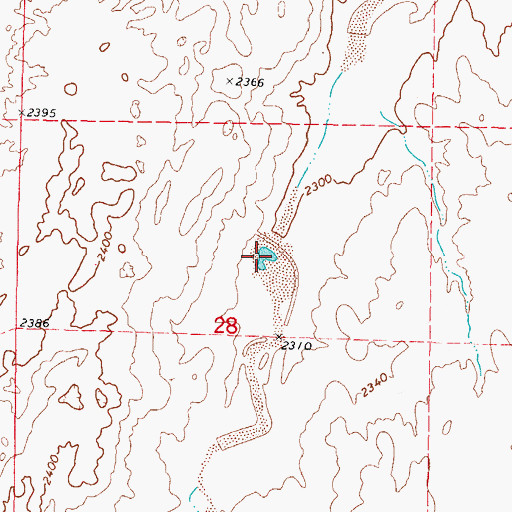 Topographic Map of Xit Number 11 Reservoir, OK