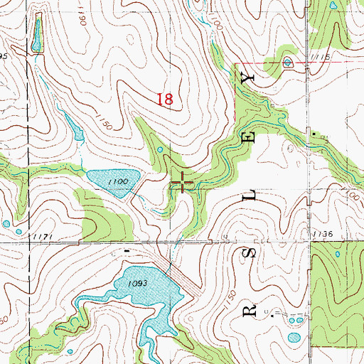 Topographic Map of Round Creek Site 8 Reservoir, OK