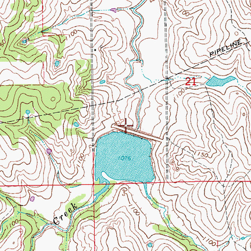 Topographic Map of Round Creek Site 6 Dam, OK