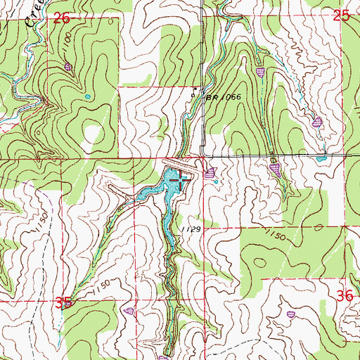 Topographic Map of Round Creek Site 4 Dam, OK