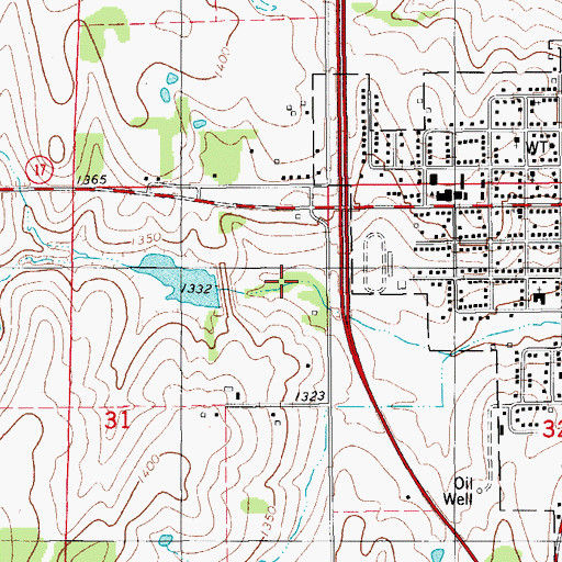 Topographic Map of Rush Creek Site 49 Reservoir, OK