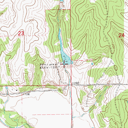Topographic Map of Rush Creek Site 46 Dam, OK