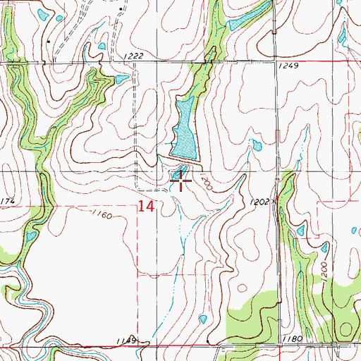 Topographic Map of Rush Creek Site 44 Reservoir, OK