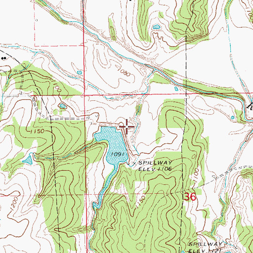 Topographic Map of Rush Creek Site 42 Dam, OK