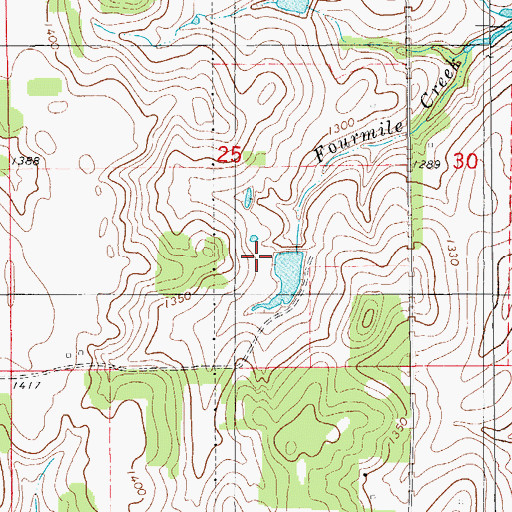 Topographic Map of Rush Creek Site 101 Reservoir, OK