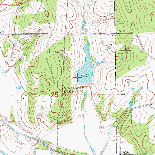 Topographic Map of Rush Creek Site 25 Dam, OK