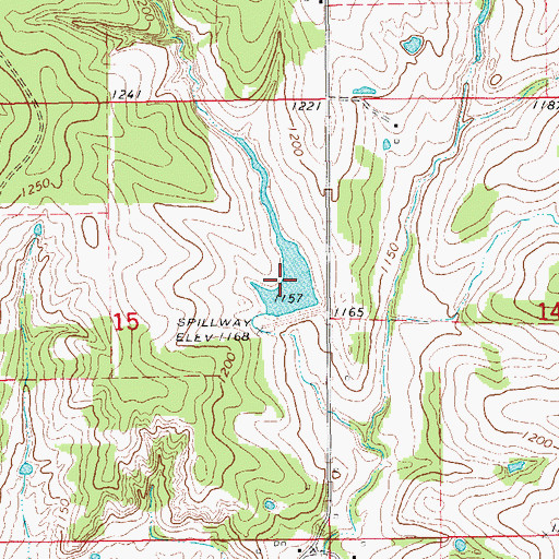 Topographic Map of Rush Creek Site 22 Dam, OK