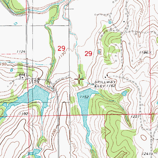 Topographic Map of Rush Creek Site 19 Reservoir, OK