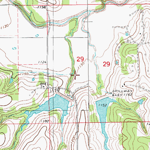 Topographic Map of Rush Creek Site 18 Dam, OK