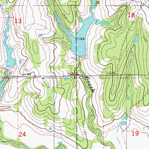 Topographic Map of Rush Creek Site 17 Dam, OK