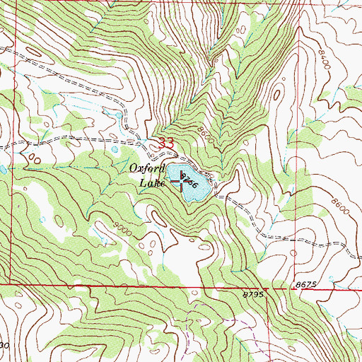 Topographic Map of Oxford Lake, CO