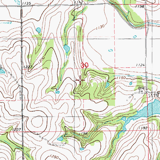 Topographic Map of Rush Creek Site 4 Reservoir, OK