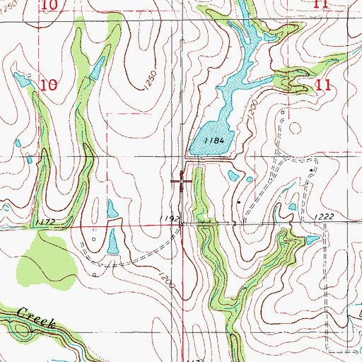Topographic Map of Rush Creek Site 13 Reservoir, OK