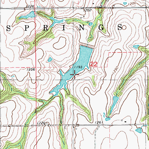 Topographic Map of Rush Creek Site 12r Reservoir, OK