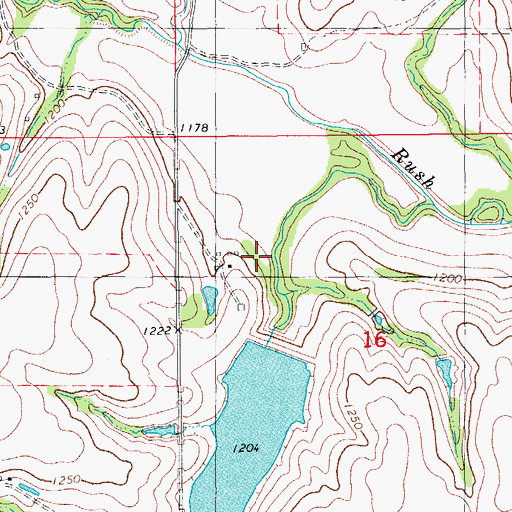 Topographic Map of Rush Creek Site 10 Reservoir, OK