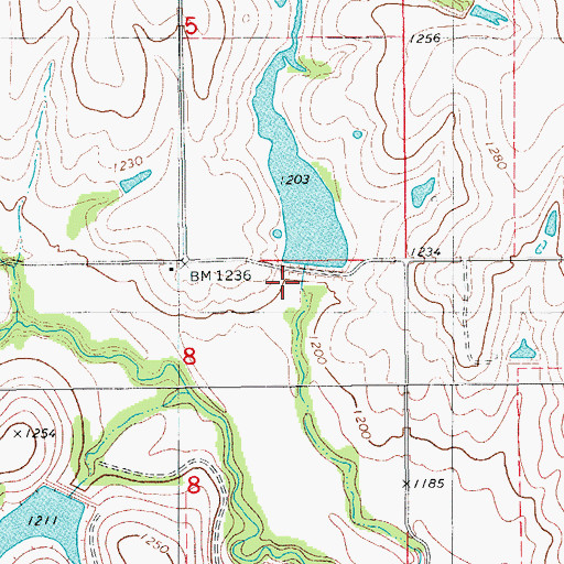 Topographic Map of Rush Creek Site 9 Dam, OK