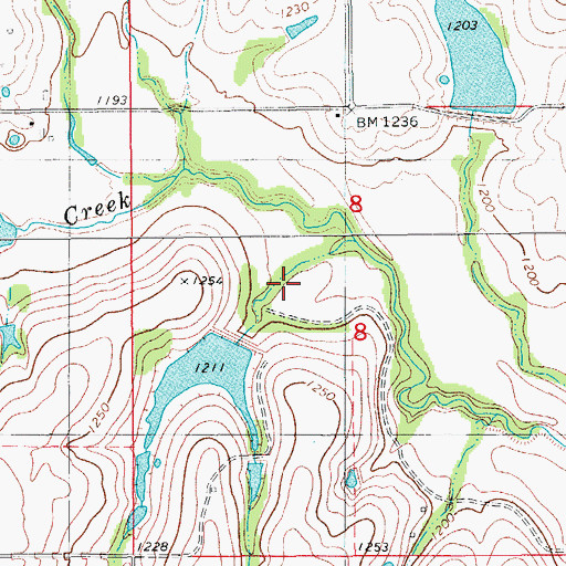 Topographic Map of Rush Creek Site 8 Dam, OK