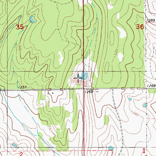 Topographic Map of Rush Creek Site 5 Reservoir, OK