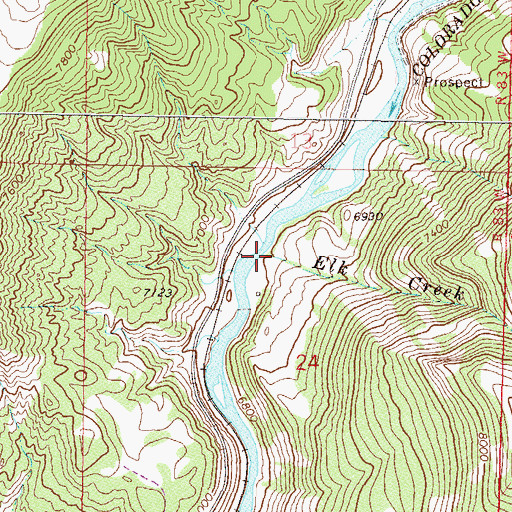Topographic Map of Elk Creek, CO