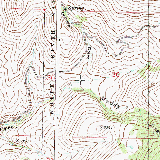 Topographic Map of Denison Draw, CO