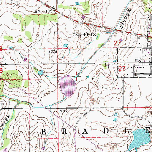 Topographic Map of Roaring Creek Site B-1 Reservoir, OK