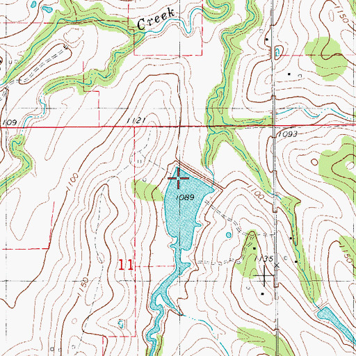 Topographic Map of Roaring Creek Site 4 Dam, OK