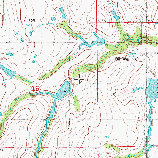 Topographic Map of Roaring Creek Site 5 Reservoir, OK
