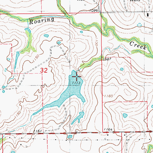 Topographic Map of Roaring Creek Site 8 Reservoir, OK