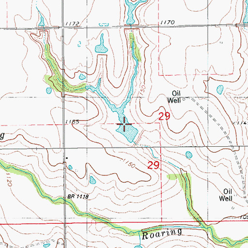 Topographic Map of Roaring Creek Site 10 Reservoir, OK