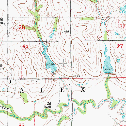 Topographic Map of Roaring Creek Site 12 Reservoir, OK