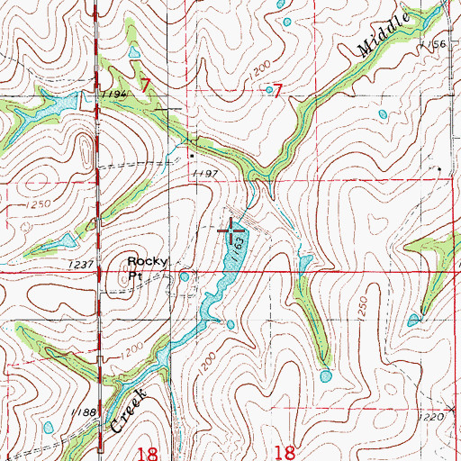 Topographic Map of Roaring Creek Site 16 Reservoir, OK
