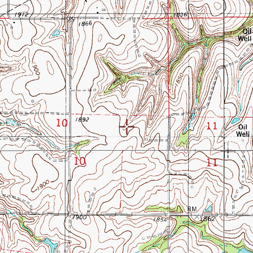 Topographic Map of Roaring Creek Site 17 Dam, OK