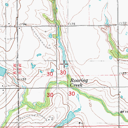 Topographic Map of Roaring Creek Site 18 Dam, OK