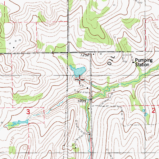 Topographic Map of Roaring Creek Site 104 Reservoir, OK