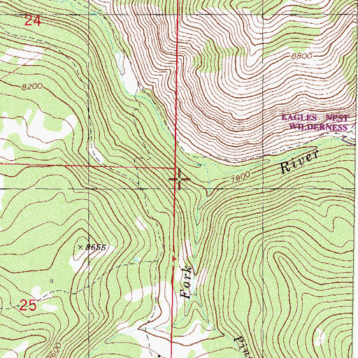 Topographic Map of South Fork Piney River, CO