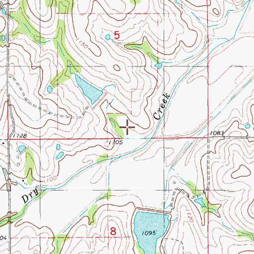 Topographic Map of Roaring Creek Site D-2 Reservoir, OK
