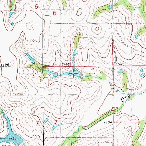 Topographic Map of Roaring Creek Site D-3 Dam, OK