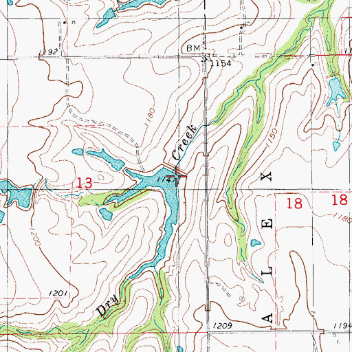 Topographic Map of Roaring Creek Site D-5 Reservoir, OK