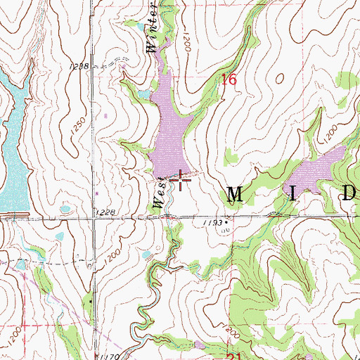Topographic Map of Winter Creek Site 1a Dam, OK