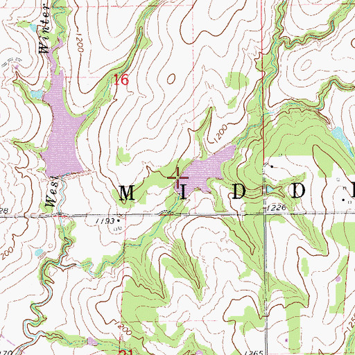 Topographic Map of Winter Creek Site 1b Dam, OK