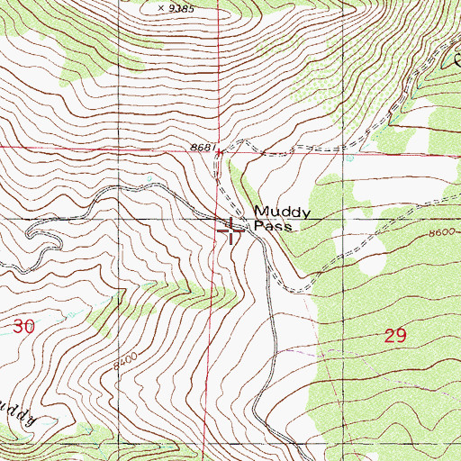 Topographic Map of Muddy Pass, CO