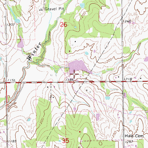 Topographic Map of Winter Creek Site 7 Dam, OK