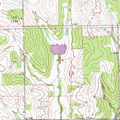 Topographic Map of Winter Creek Site 15 Reservoir, OK