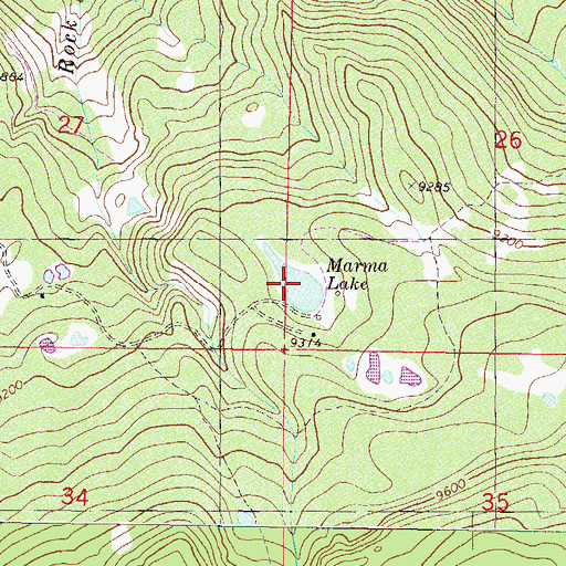 Topographic Map of Marma Lake, CO