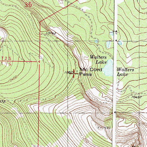 Topographic Map of McCord Pass, CO