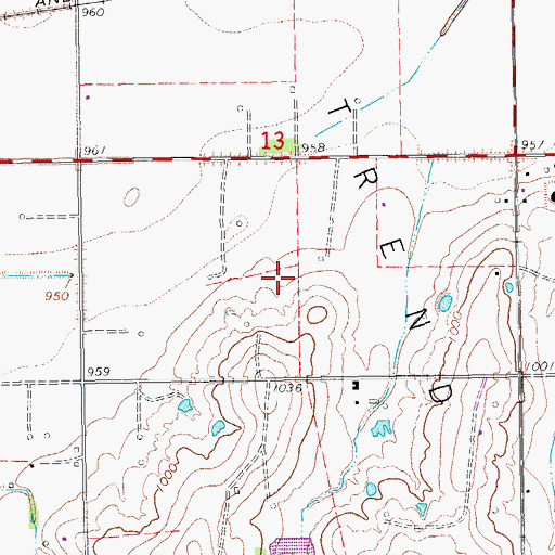Topographic Map of Maysville Laterals Site B1 Reservoir, OK