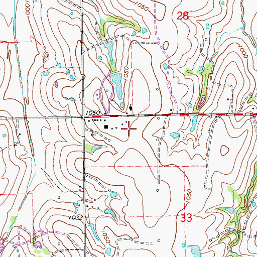 Topographic Map of Maysville Laterals Site H5 Reservoir, OK