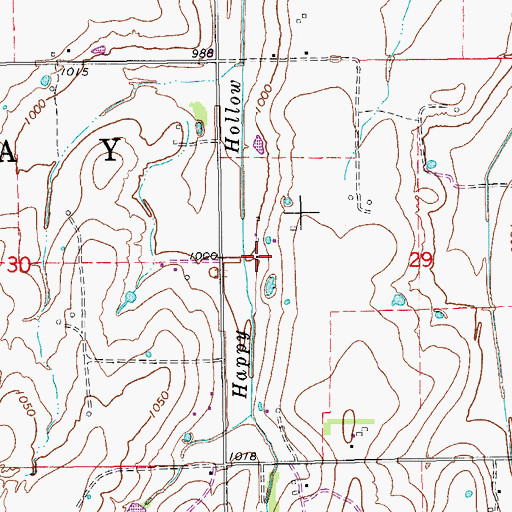 Topographic Map of Maysville Laterals Site H6 Dam, OK